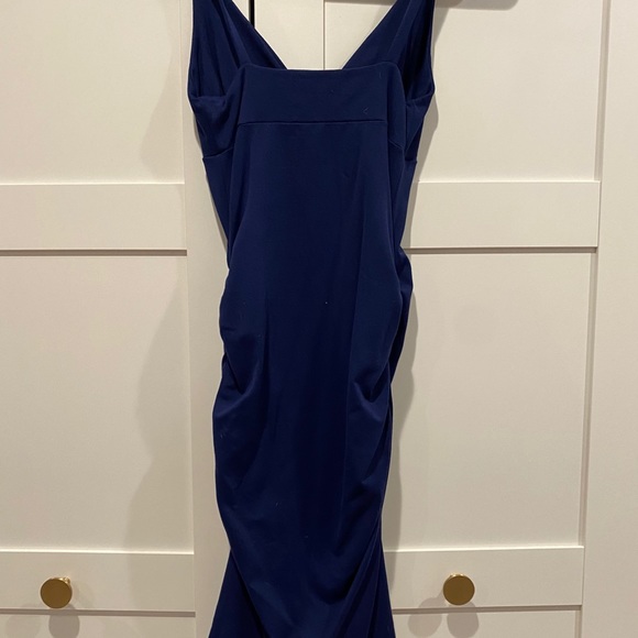 Navy Rouched Bodycon Dress - Picture 3 of 4